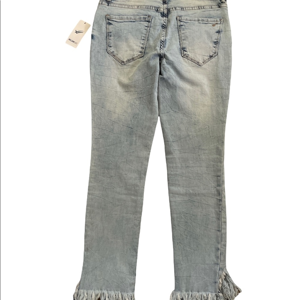 William Rast Ice Washed Fringed Hem Jeans - Picture 3 of 11